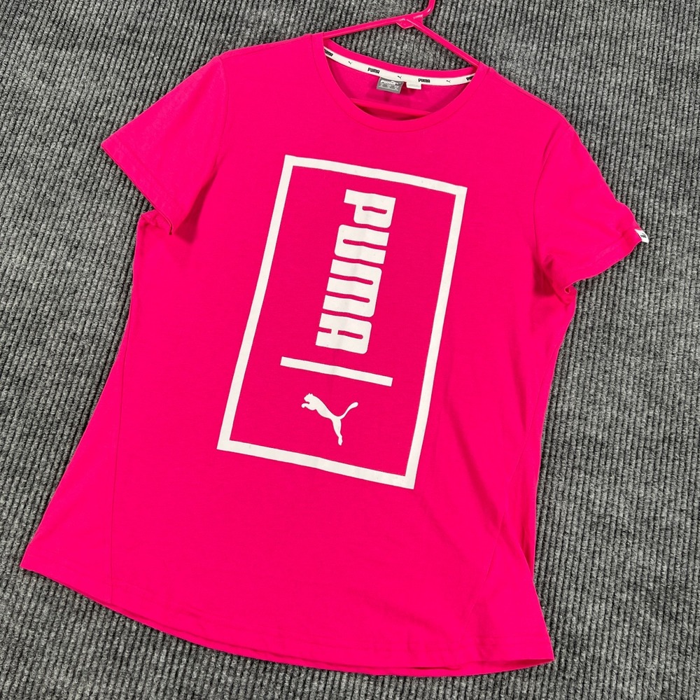 Puma Shirt Womens XL Extra Large Pink Short Sleeve Active Workout Casual Gym Run